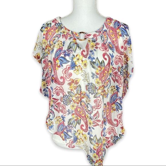 Apt. 9 Floral and Paisley Chiffon Blouse - Picture 1 of 8